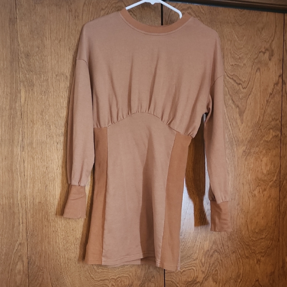 Style Rack Camel Long Sleeve Dress
